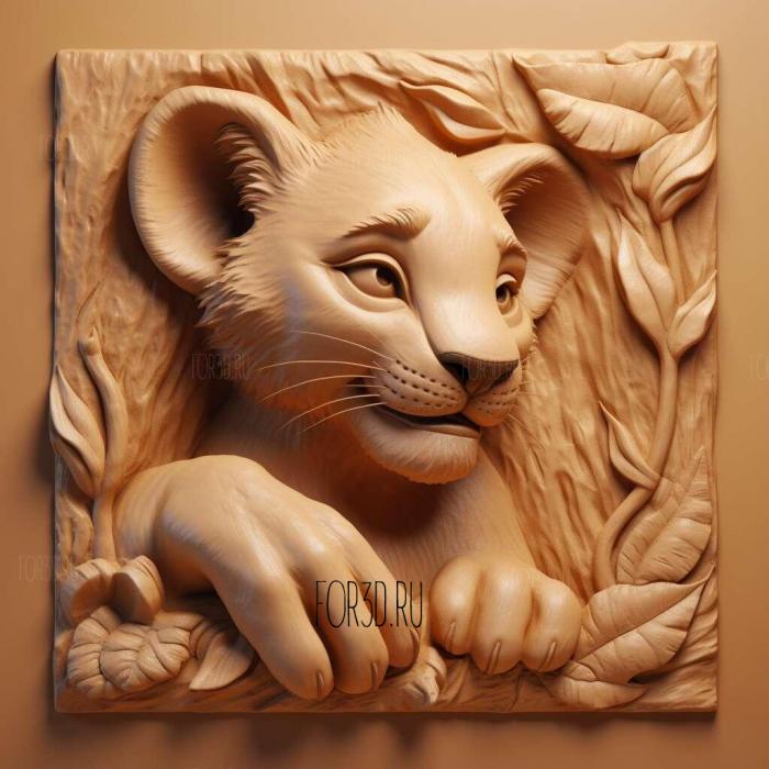 Baby Simba from The lion king 1 stl model for CNC